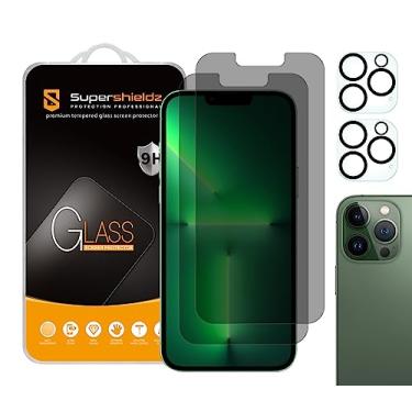 Imagem de Película protetora de tela antiespião Supershieldz (privacidade) projetada para iPhone 13 Pro Max (6,7") + lente de câmera [vidro temperado], antiarranhões, sem bolhas