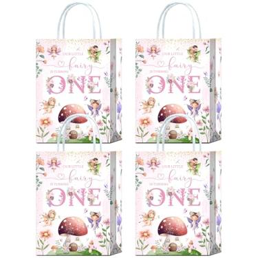 Imagem de YanZonic 16 peças de decorações de primeiro aniversário My Fairy - Sacos de brindes para jardim de conto de fadas, lembrancinhas de festa na floresta de 1º aniversário