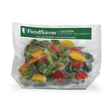 Imagem de FoodSaver Sacos de cozinha individuais para micro-ondas de 1 litro para congelar e vapor, 16 unidades, transparente