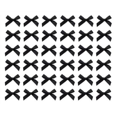 Imagem de Tupalizy Laços de fita mini laços de tecido de cetim flores para artesanato faça você mesmo, costura, scrapbook, lembrancinhas, festa de Natal, padaria, caixa de presente, embalagem, 40 x 40 x 10 mm,