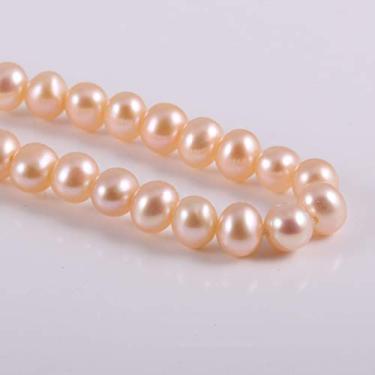 Imagem de Pérolas naturais de água doce miçangas soltas para fazer joias faça você mesmo colar feminino pulseira 5-6 mm cor rosa 35,56 cm