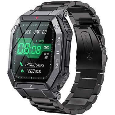 Imagem de Pulseira de relógio inteligente EIGIIS K55, pulseira de substituição de metal de aço inoxidável Lamshaw compatível com PUREROYI 1,32" C21/C20 Pro/VALYV K22/EIGIIS K22/EIGIIS K55/Bassizo