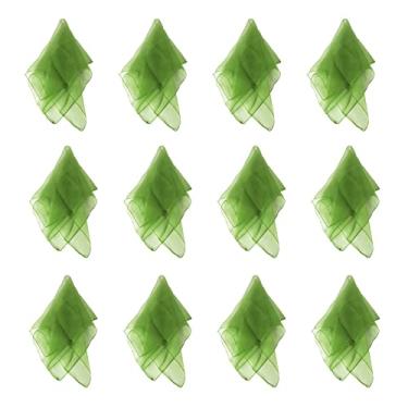Imagem de Larcele 12 cachecóis de dança de seda para truques de mágica, adereços de desempenho, acessórios 61 x 61 cm WDSJ-02 (verde militar)