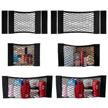 Imagem de Rede de carga de malha, rede de carga, adesivo de parede, bolsa organizadora de malha elástica com adesivos de fita para armazenamento de porta-malas de carro, suporte de armazenamento de malha para armário de cozinha, armário organizar