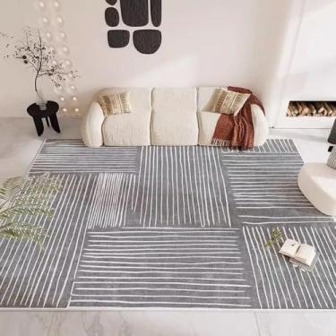 Imagem de Grande área listrada sala de estar tapete abstrato quarto casa arte cabeceira tapete macio moderno área de lazer tapetes de pelúcia, SY1057, QD, 300x400CM