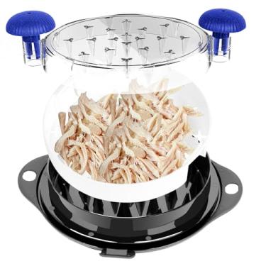 Imagem de Ferramenta de trituração de peito de frango azul transparente com 1 pincel branco