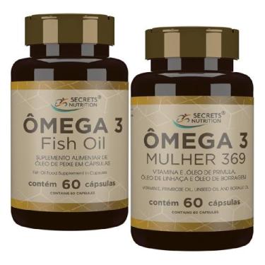 Imagem de Kit Casal Omega 3 Homem + Omega 3 6 9 Óleo de Linhaça Primula e Borrag