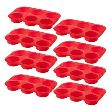 Imagem de 8 Formas Silicone Antiaderente 6 Cavidades Cupcake Sortida - QUALITY H