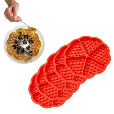 Imagem de Kit 5 Forma De Silicone Para Waffle Air Fryer Chocolate Muffin Assadei