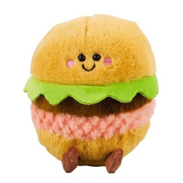Imagem de Pelúcia Hamburger Com Rosto Feliz Fofo 18cm  - Foffy