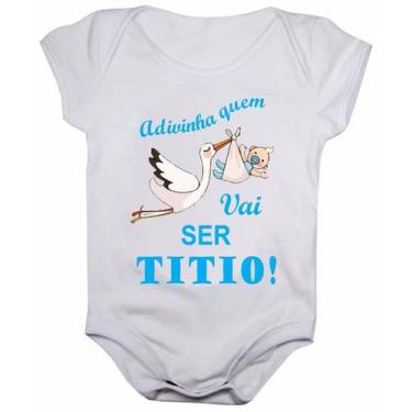 Imagem de Body de bebê manga curta estampa adivinha quem vai ser titio - Calupa,