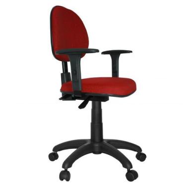 Imagem de Cadeira executiva ergonômica nr 17 tecido vermelho com preto com braço