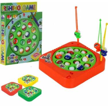 Imagem de Brinquedo Educativo Infantil Pescaria Pega Peixe Maluca - Jmix, Amarel