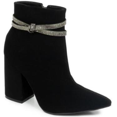 Imagem de Bota Via Uno Salto Bloco Alto Strass Feminino-Feminino