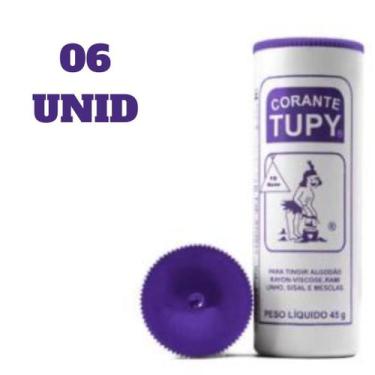 Imagem de Corante Roupa E Tecidos Tupy Diversas Cores 45g - 6 Unidades, Roxo