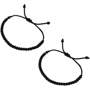 Imagem de Click2Get Black Nazariya para bebês meninas e meninos (conjunto de 4) - Pulseira Nazar preta de fio de algodão de tamanho ajustável para mãos e pés para bebês recém-nascidos (0-1 ano), Small, Algodão,