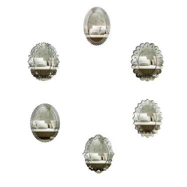 Imagem de Kit Espelhos Decorativos venezianos  Pegui Mantua 6 peças - CREATUS, p