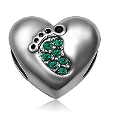 Imagem de JMQJewelry – Pingente de aniversário com estampa de coração e amor de bebê, pedra do mês de jan-dezembro para pulseiras, presentes para mãe, esposa, irmã