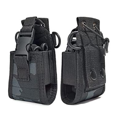 Imagem de HYSHIKRA Capa de rádio universal, Walkie-Talkie com suporte de nylon coldre bolsa bolsa acessórios com alça durável para rádio bidirecional Baofeng Kenwood Yaesu Motorola Midland (pacote com 2)