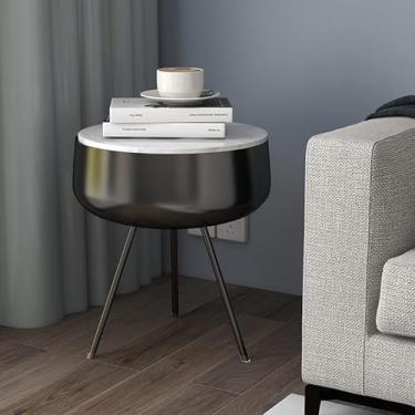 Imagem de Mesa de cabeceira de ferro, prateleira simples, cabeceira de quarto, ideias de armário de mesa, mesa de cabeceira para armário e gaveta, mesa de cabeceira de grande capacidade para quarto 46 x 46 x 35