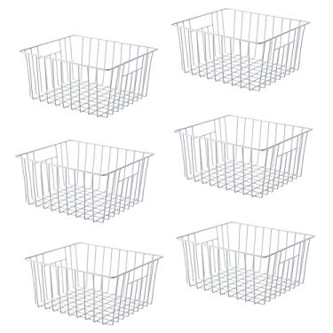 Imagem de Nprohuge caixas organizadoras de freezer verticais, cestas de freezer para freezer vertical de 14, 15 pés cúbicos, cestas de armazenamento de arame com alças embutidas para alimentos congela