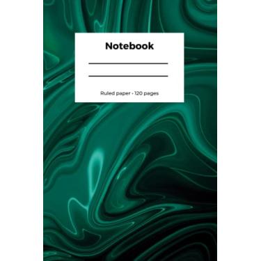 Imagem de Ruled Paper Notebook Journal with Glossy Pretty Turquoise Liquid Marble cover: Lined Workbook for Girls Boys Kids Teens & Students