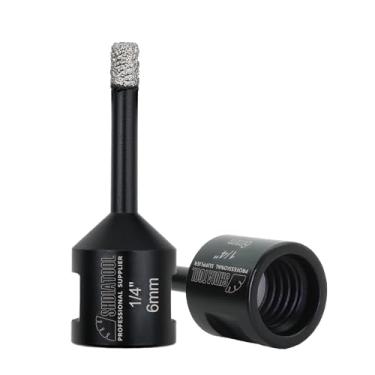 Imagem de Shdiatol Brocas de núcleo de diamante para serra de porcelana de azulejo de cerâmica, tijolo de mármore, A854621006x2, Preto, 06mm(1/4 In.)