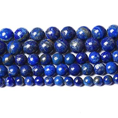 Imagem de 10 mm, 32 peças AAAA+ Natural Lapis Lazuli Contas de Pedra Redonda Solta para Fazer Joias Pulseiras DIY Colar Brincos 81 cm 2 Fios