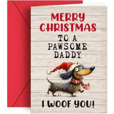 Imagem de Cartão de Natal HiFuler da Dog - 12,7 cm x 17,8 cm Cartões de Natal engraçados para cães com envelopes, cartões de felicitações de Natal de cães, presentes de Natal exclusivos para pai de cachorro,
