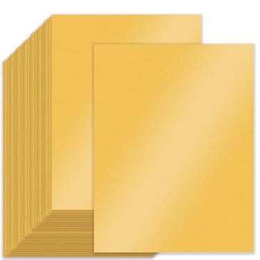 Imagem de 120 folhas de cartolina dourada brilhante, papel metálico de 21 x 250 g/m², papel metálico para convites, certificados, artesanato, cartões DIY