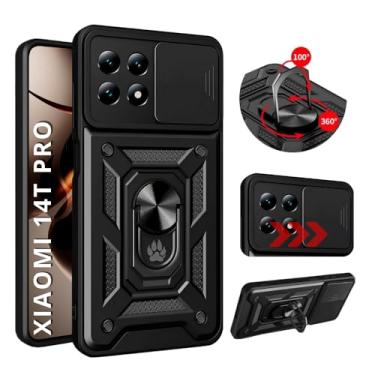 Imagem de Capa Capinha Case Armor Anti Choque Ring Luxo Para Xiaomi 14t Pro (Tela 6,67) + Anel Giratório + Proteção De Câmera - Proteção Militar