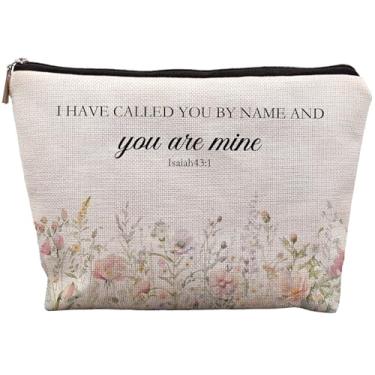 Imagem de uinwk Bolsa de maquiagem com versículo bíblico, bolsa de maquiagem cristã, escritura Gálatas 5: 22-23 amor alegria paz positiva bondade bolsa de cosméticos, presentes cristãos para mulheres, Bolsa de