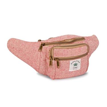 Imagem de Pochete de cânhamo para homens e mulheres, cintura ajustável e vários bolsos, bolsa de cintura e para todos os fins, rosa, 16" x 2" x 6", Cinto