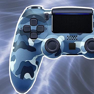 Imagem de Camo Blue Wireless Controller for PS4,Bluetooth High Performance Gamepad Compatible with Playstation 4/Slim/Pro/Pc, 6-Axis Sensor | LED Touch Pad Remote Control