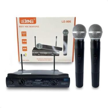 Imagem de Microfone Sem Fio Duplo Hifi Dinâmico Profissional P10 XLR Palestra ev