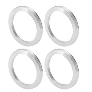 Imagem de INFINAUTO Anéis centralizados no cubo da roda do carro OD 106,1 mm para ID 84,1 mm eixo central de rodas amortecedores Hubrings liga de alumínio tom prata durável