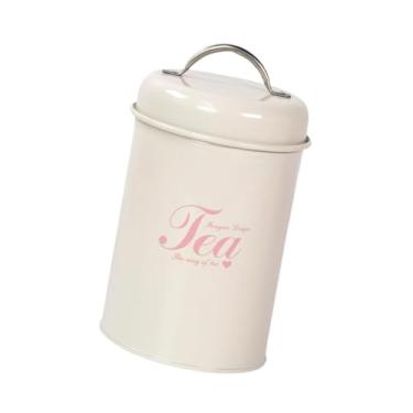 Imagem de IEUDNS Lata de cozinha biscuit lata especiarias nozes de cães de armazenamento de alimentos para alimentos recipiente de cão para gavetas de despensa jantar, Chá Branco