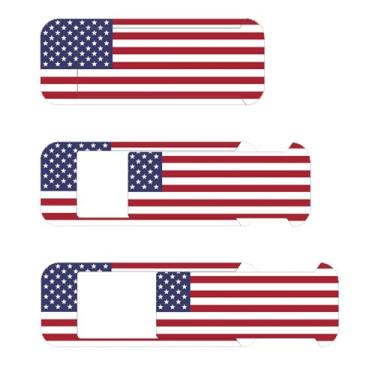 Imagem de JUNGLE DEER Capa para webcam, capa de câmera de laptop, ultrafina, design padrão de bandeira dos EUA, capa de câmera web serve para laptop, desktop, PC, Macboook Pro, iMac, computador, proteja sua