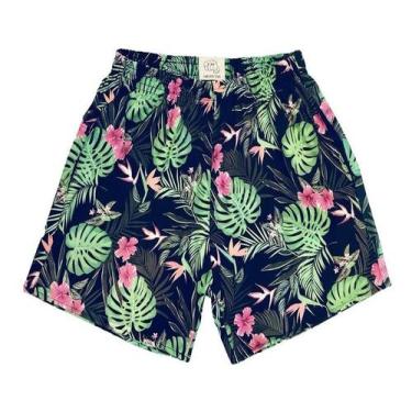 Imagem de Shorts Floral Animais Frutas Verão Tactel Elastano 2 Bolsos - J10, 101