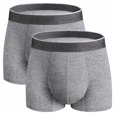Imagem de REELINDRY Roupa íntima masculina lavável para incontinência, 65 g, à prova de vazamento, cuecas laváveis e absorventes (cinza, GG)
