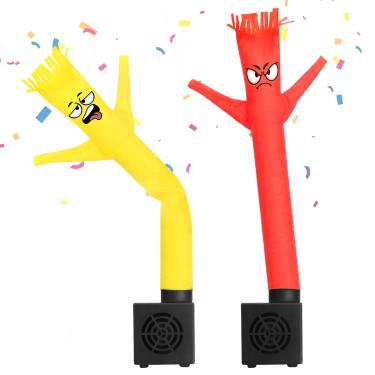 Imagem de HOMQYTE Mini Tubo Inflável Homem Novidade Gag Presentes Wacky Acenando Tubo Inflável Cara Desktop Com Soprador Para Natal Elefante Branco Presente (Vermelho E Amarelo)