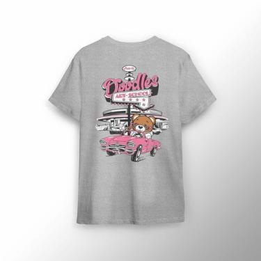 Imagem de Camiseta Estampada com Urso com Carro Rosa - Lobo Sete, M, Mescla