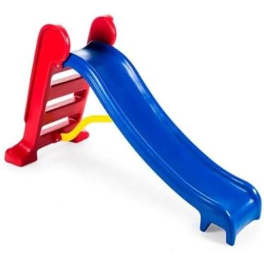 Imagem de BEPLACE Escorregador Infantil de Plástico, Azul e Vermelho, para Crianças, Brinquedo para Jardim, Casa, Escola, Buffet, Creche e Parquinho