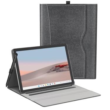 Imagem de Capa para Microsoft Surface 25.4 cm Go 3/2/1 (2021/2020/2018), carteira de visualização de vários ângulos com suporte de caneta, compatível com teclado tipo superfície, preta