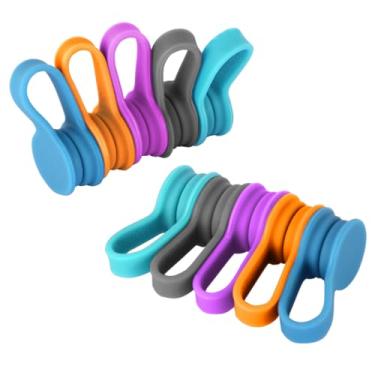 Imagem de Kanemc Black Magnetic Cable Ties 10-Pack, Silicone Cord Twist Ties Magnet Strap For Charging Wire Organizer, Earphone Cords Wrap, Fridge Magnets, Storage Or Travel