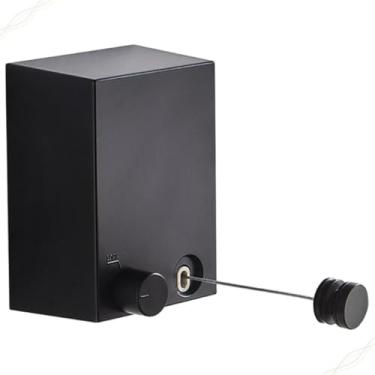 Imagem de Varal Retrátil de Parede, Corda de Aço Inoxidável, Suporta 20kg, Preto