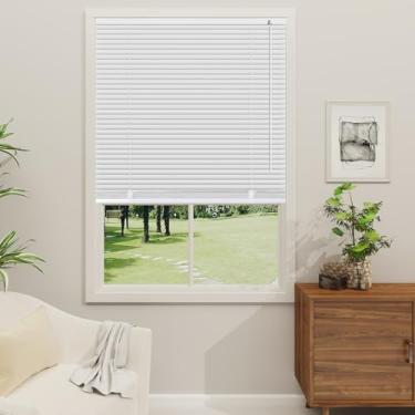 Imagem de OptiBlinds Minipersianas sem fio de 2,5 cm adequadas para janelas horizontais de 69,8 cm L x 162,6 cm A, à prova d'água, alumínio, resistente ao calor, instalação oculta para quarto, cozinha, banheiro
