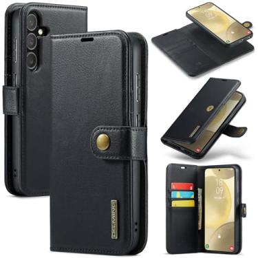 Imagem de DG.MING Capa carteira de couro magnética destacável 2 em 1 para Samsung Galaxy A55 5G, capa flip com 3 compartimentos para cartão, 1 compartimento para dinheiro oculto, suporte flip e capa de telefone