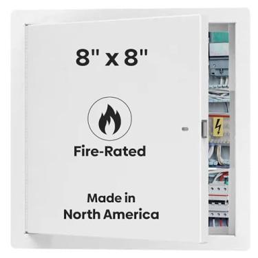 Imagem de Melhor painel de acesso de metal não isolado de 20 cm x 20 cm com flange, porta de acesso de aço laminado a frio calibre 16 em conformidade com LEED, painel de drywall autotravante para paredes