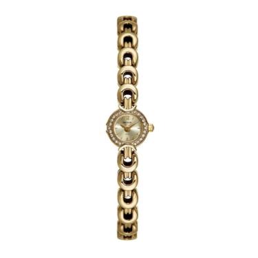 Imagem de Relógio Seculus Feminino Dourado, Pulseira Bizantina, Cravejado com Cristais